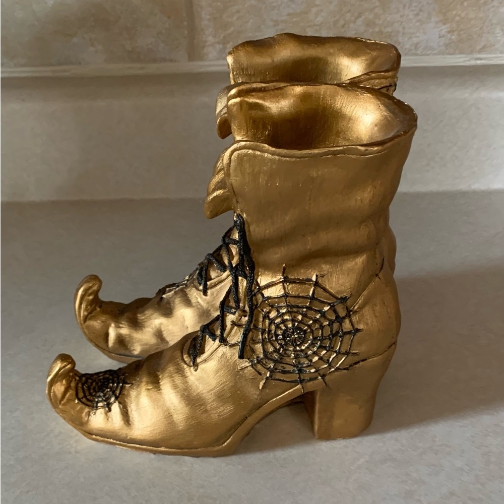 Witches Boots Gold w/ Black Detailing - Picture 3 of 7